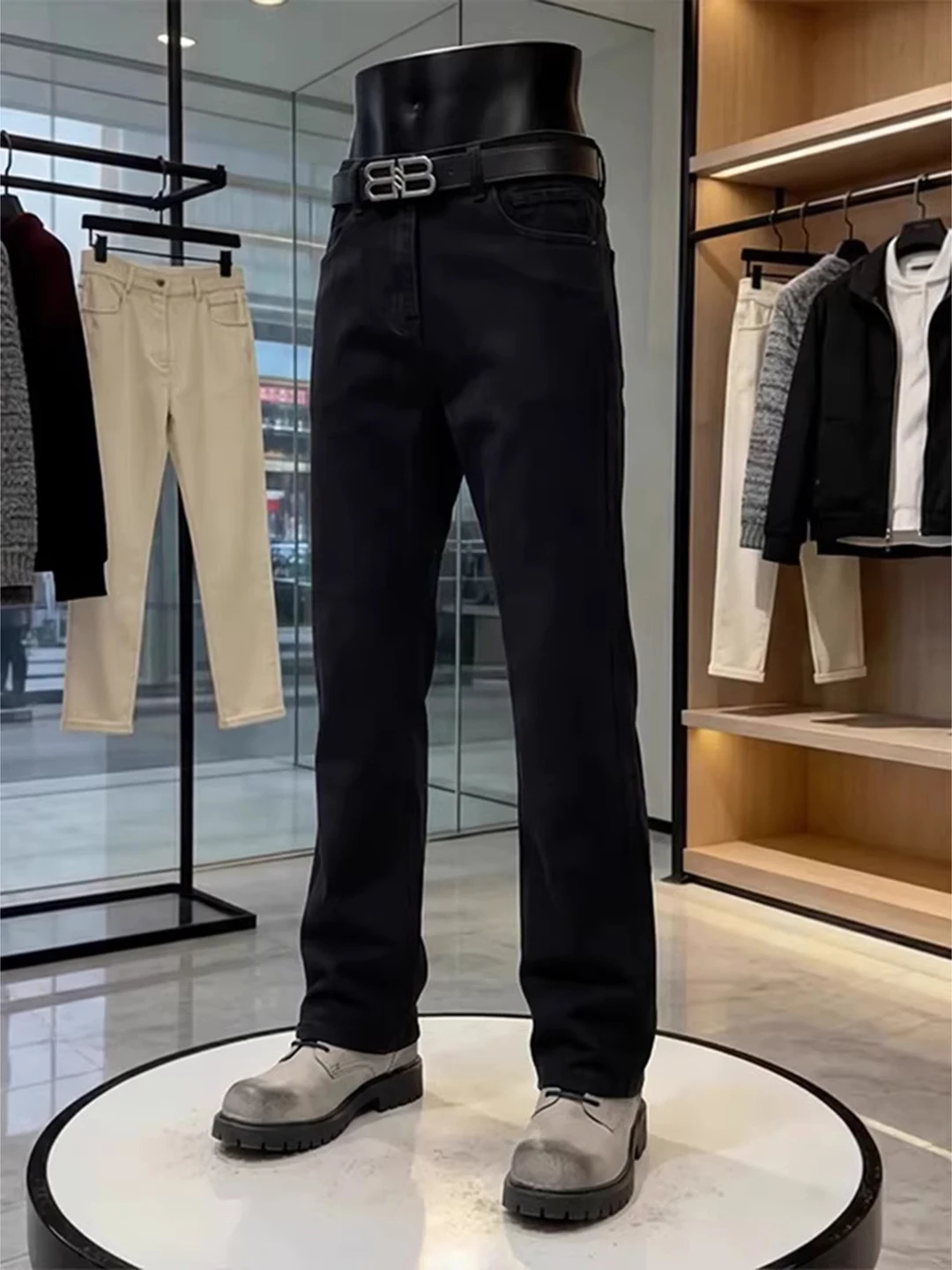 

Cleanfit Bla Straight Leg Men's Jeans High Street Sle Slimming Micro Flared Casual Comfortable Fit All Season Denim Pants