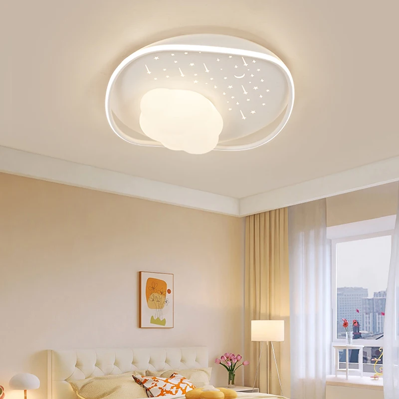 

Cream Style White Cloud Lamp Ceiling Chandelier Kids Room Girl Boys Bedroom Ceiling Light Dimmable Cartoon Children Ceiling Lamp