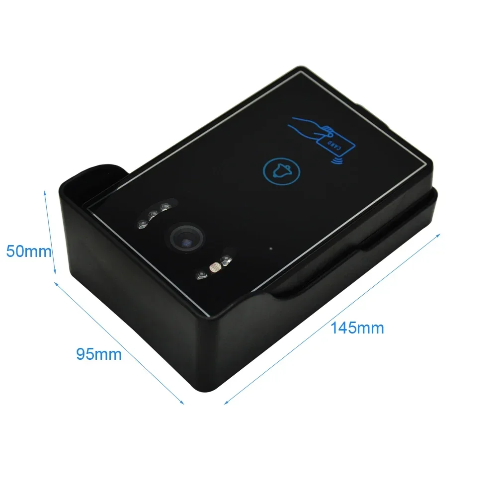 1Set Videocitofono Sistema Home Garden Wire Videocitofono 7 ''Monitor LCD con scheda RFID Sblocco campanello Telecamera impermeabile