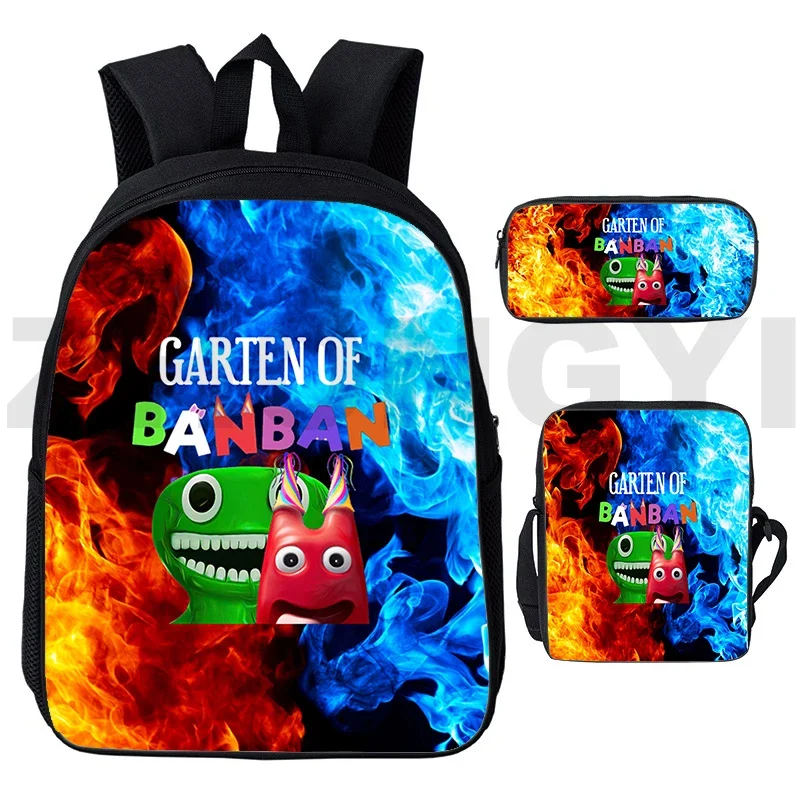 Mochila 3D Garten of BanBan 2 para estudiantes universitarios, conjunto de 3 unidades de bolsa de hombro de viaje, estuche de lápices