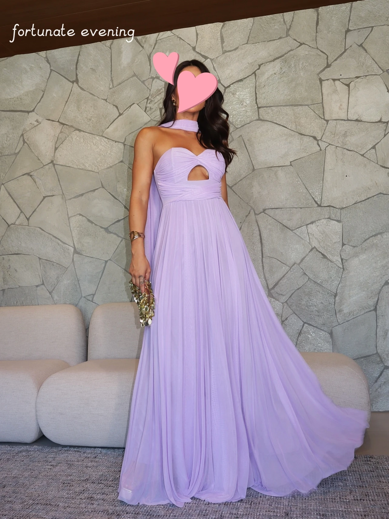 

Fortunate Evening Elegant Vintage Sweet Sexy Lilac Chiffon Ribbon Customize Formal Occasion Prom Dress Evening Party Gowns