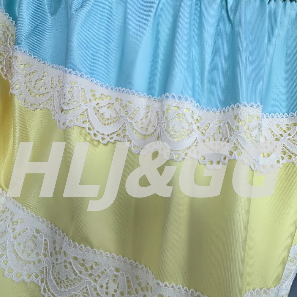 HLJ&GG Y2K Mode Spitze Spleißen Bodycon Spaghetti Strap Mini Kleider Frauen Ärmellose Backless V-ausschnitt Schlank Vestidos Streetwear