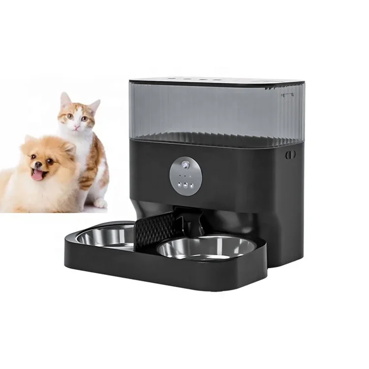 

New Design Automatic Pet Feeder 5L Wifi Tuya Control Dog Cat Timing Feeding Smart Pet Feeder with Two-way Splitter Bowls