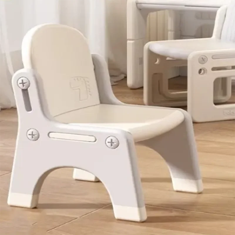 Taburete bajo para niños y niñas, silla de plástico con respaldo para guardería, hogar, cocina, muebles infantiles