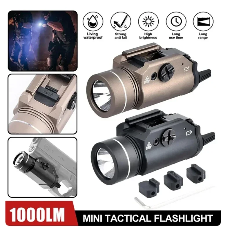 

Mini Tactical LED Flashlight Gun Lights Electronic Strobe Flashlight Mouse Light for Outdoor Hunting