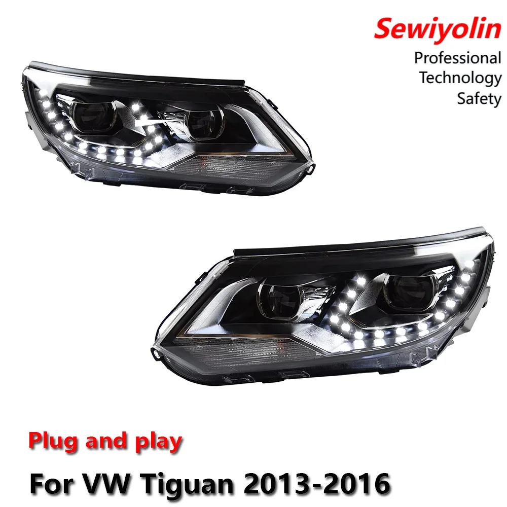 

Car LED Upgrade Headlight Accessories For VW Tiguan 2013-2016 DRL Brake Turn Signal Lamp Plug and Play