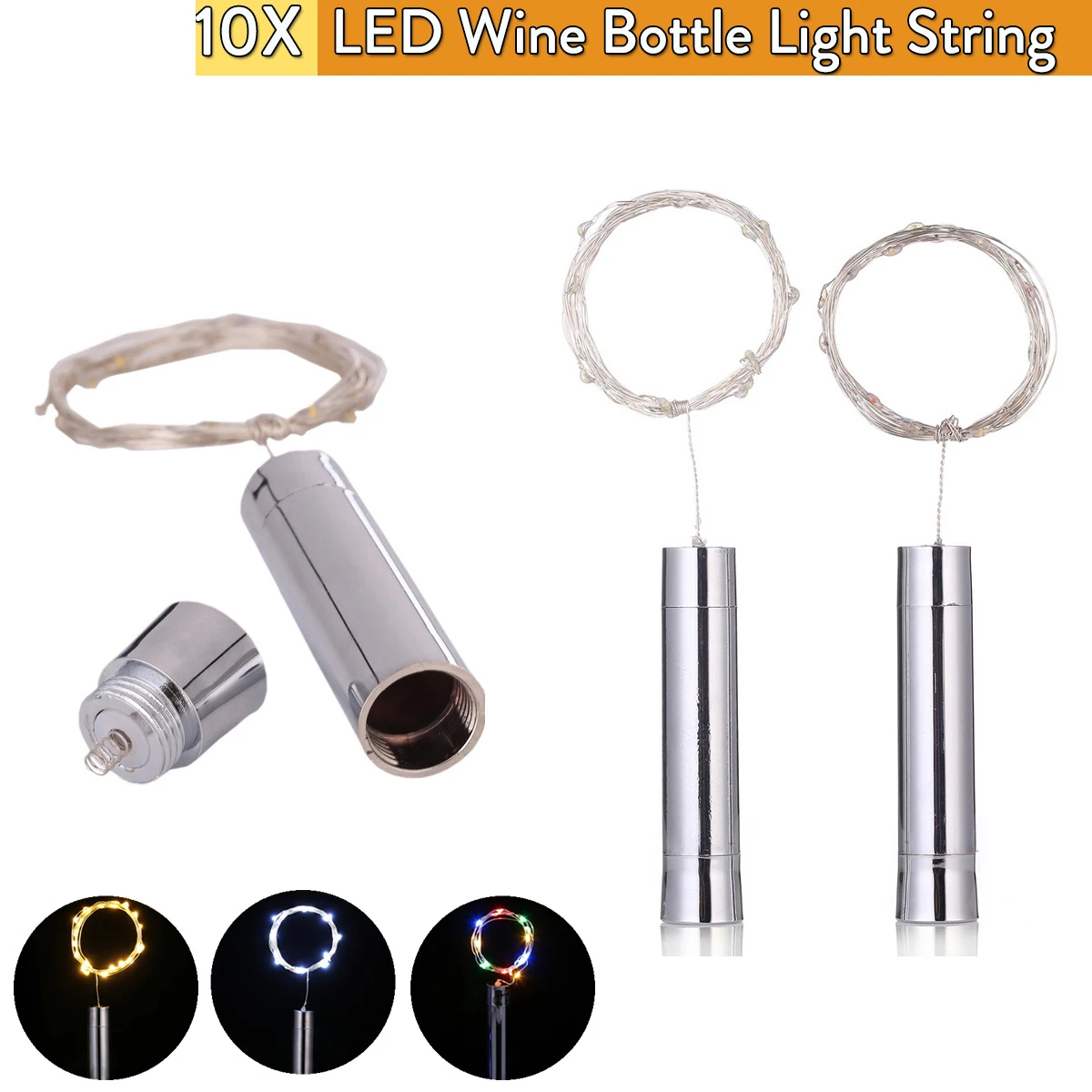 

10X 1M / 2M Пробки для бутылок Светодиодные фонари Цилиндры Дом отдыха Медный Хэллоуин Свадебная комната на открытом воздухе Украшение Спальня Фея Цветок