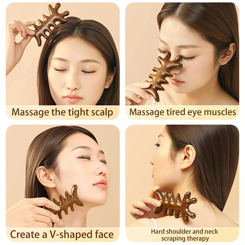 

Массажер для головы и тела, инструмент для массажа шеи и лица, расческа из сандалового дерева для меридианов и кожи головы, скребок для носа, антистатический, для расслабления и воздействия на акупунктурные точки