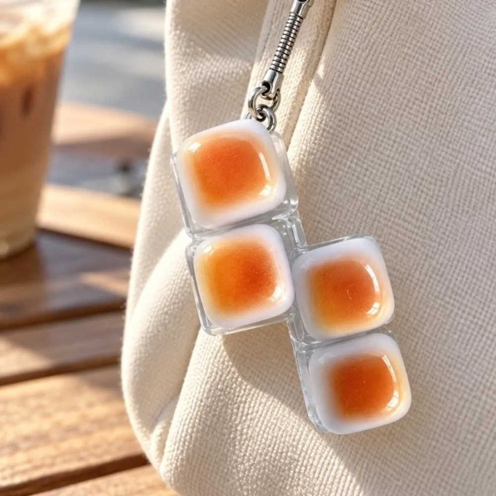 Sensory Creative Clicker Keychain Cute Portable Fidget Keyring Caramel Bread Bread Keycap Mini Pop Bag Accessories