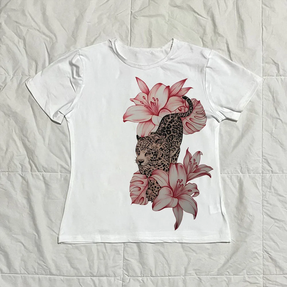 2026 summer crop top casual fashion Y2k T-shirt Y2k Harajuku women's T-shirt V-neck short sleeved waistcoat printed T-shirt
