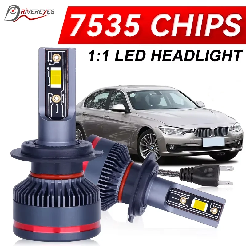 

2 шт. автомобильные лампы для фар H7 LED H4 H11 Canbus LED H8 HB4 HB3 9005 9006 H1 9012 HIR2 7535 CSP Мини-автолампы Противотуманные фары 6500K 12V