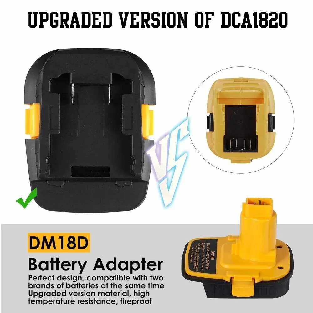 Akku-Adapter mit USB-Konvertierung für DeWalt 20 V für Milwaukee 18 V Lithium-Akku für DeWalt NiCad und NiMh Akku-Elektrowerkzeuge