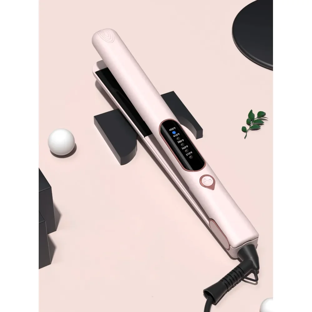 

Керамический выпрямитель-плойка для волос 2-в-1, профессиональный титановый утюжок для волос, быстрый нагрев, двойное напряжение, автоматическое отключение, в комплекте перчатка.