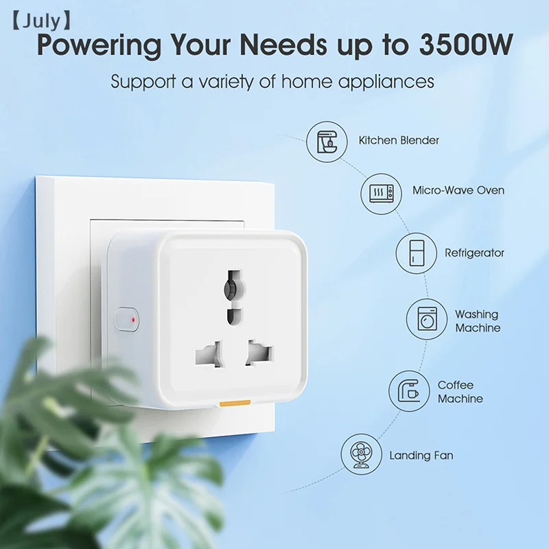 Умная розетка Tuya Zigbee, вилка США/ЕС/Великобритании, адаптер для умного дома, 20 А, монитор мощности, беспроводное удаленное приложение для Google Home Alexa Yandex