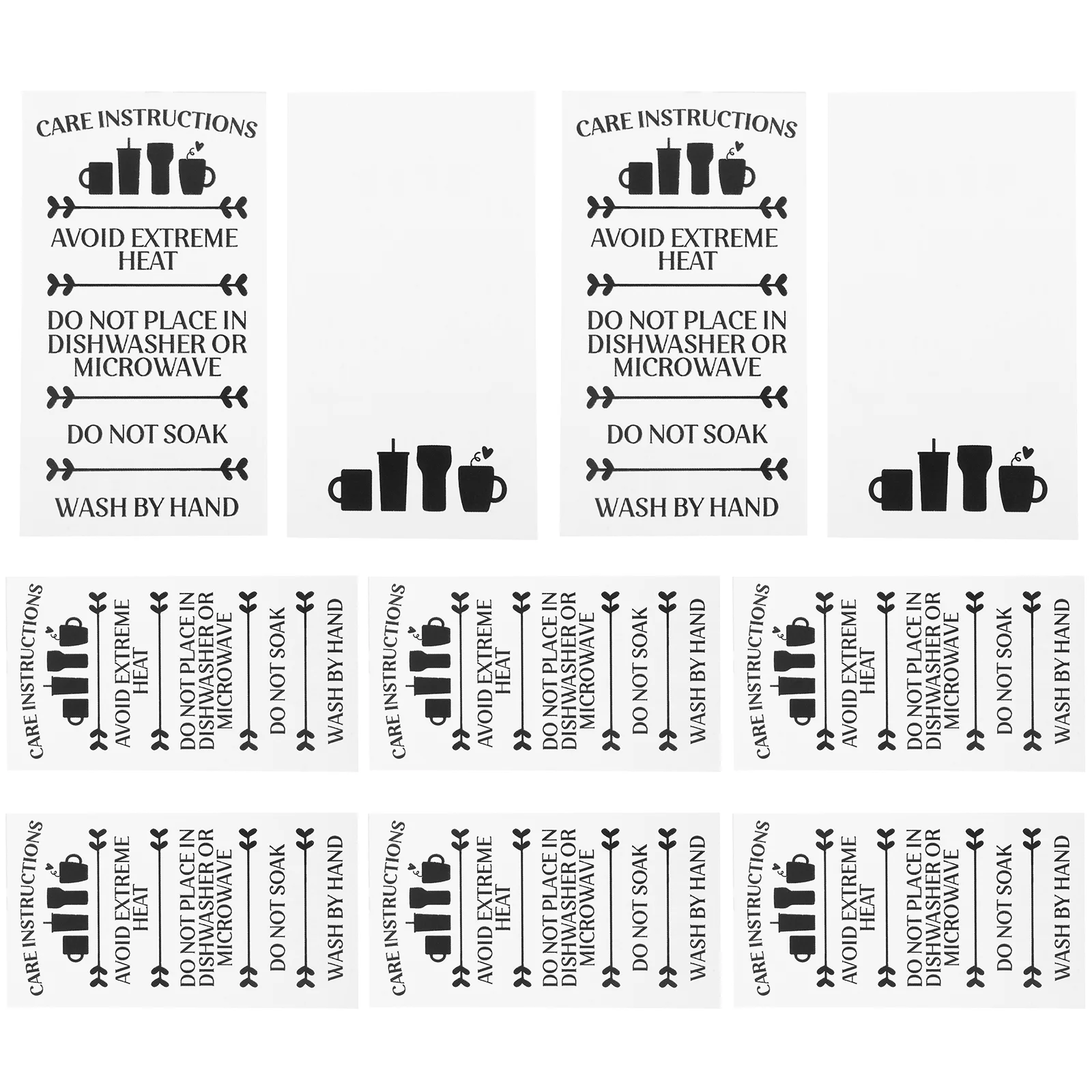 

50 Pcs Glass Instruction Card Practical Cup Cards Cleaning Care Insert Labels Package for Tumbler Paper Mug