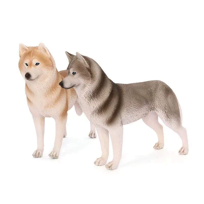 Estatua realista de estatuilla de perro Husky, adorno de escritorio sólido, modelo de cachorro Husky Siberiano, decoración del hogar