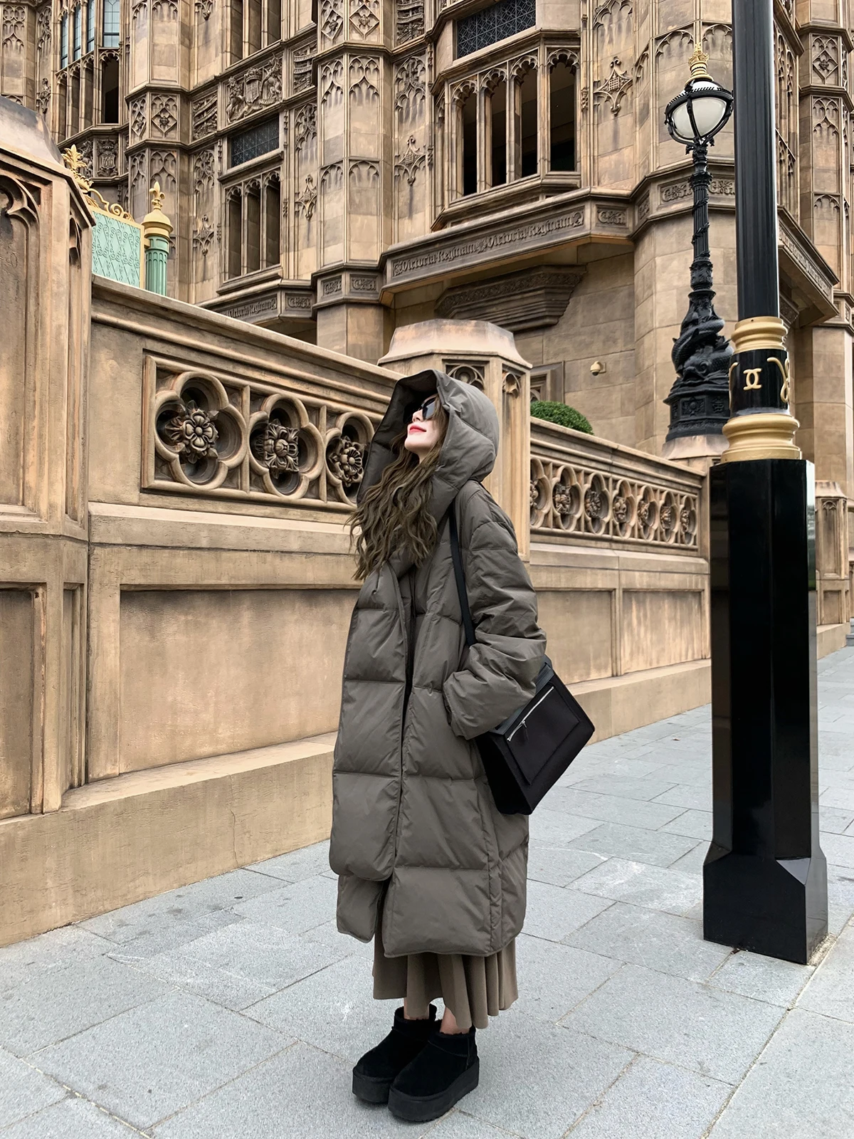 

Зимнее теплое стеганое пальто-шарф, длинное пуховое пальто, женская новая модель, корейская версия, утепленное, из полиэстера