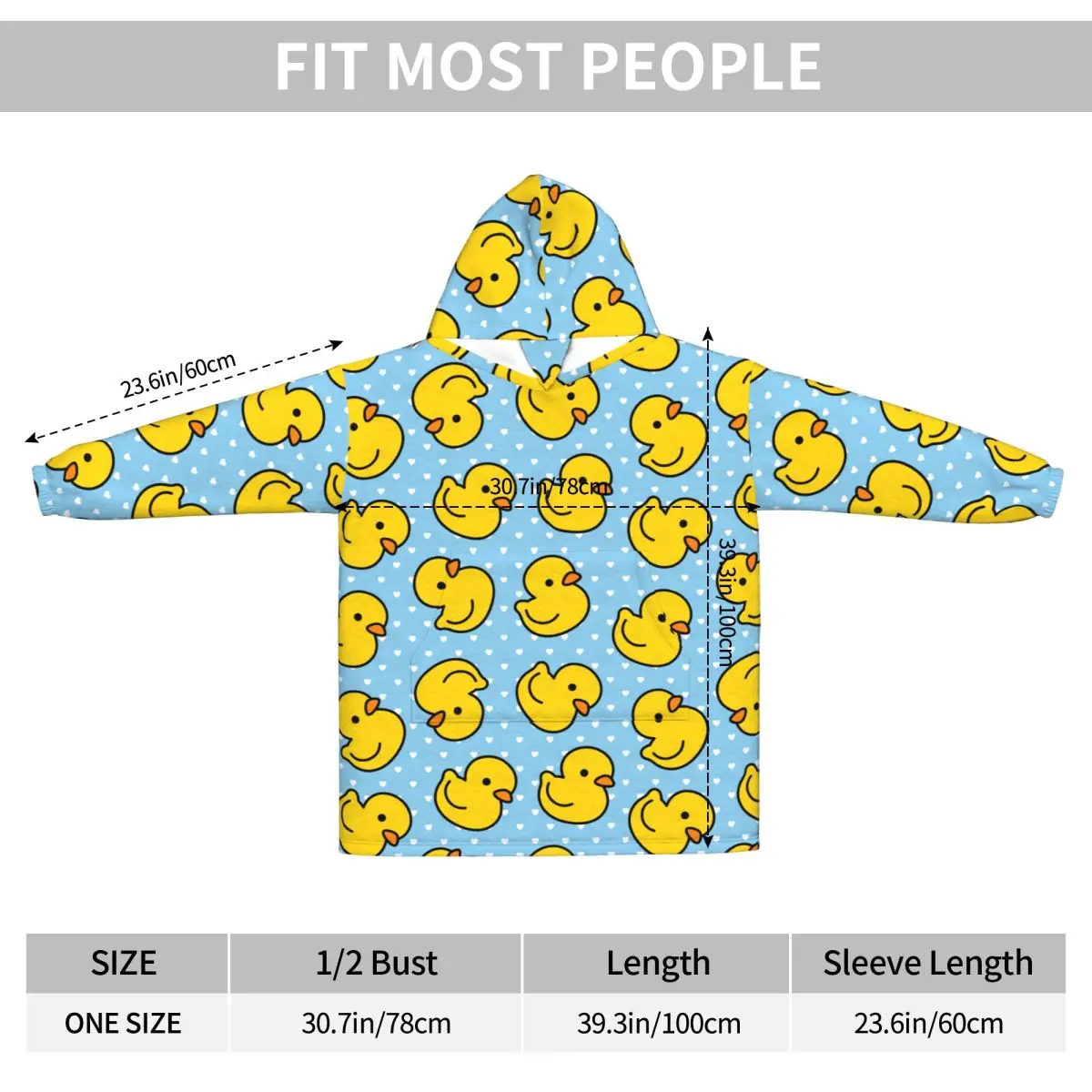 Cartoon Cute Duck Oversized Blanket Hoodie Women Men Wearable Fleece Pullover Soft Warm Cozy 4