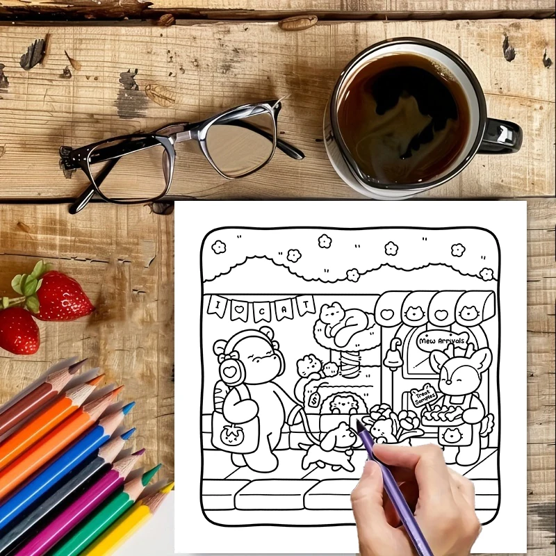 28-pagina's Calm Day kleurboek voor volwassenen |   Kleurboek, tekenbenodigdheden voor Kerstmis, Thanksgiving