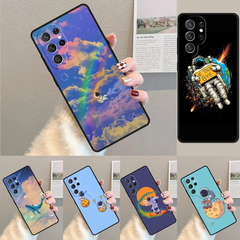 Star Astronaut Cute TPU Phone Case For Samsung Galaxy note 10 pro S26 S25 S24 S23 S22 Ultra Plus S21 FE S20 Shockproof Cover