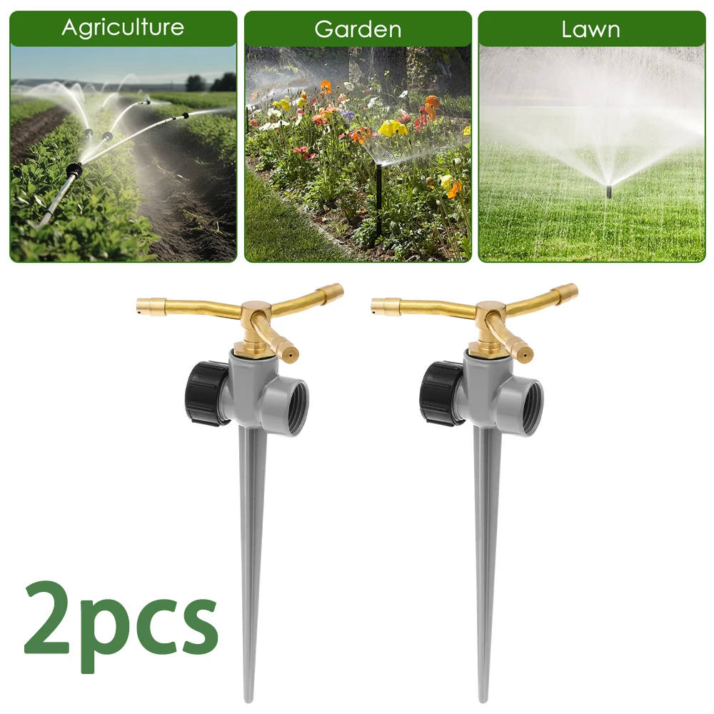 

2Pcs Garden Sprinkler 360° Rotation Irrigation Watering System Yard Spike Spray Garden Agriculture Irrigation Sprinklers