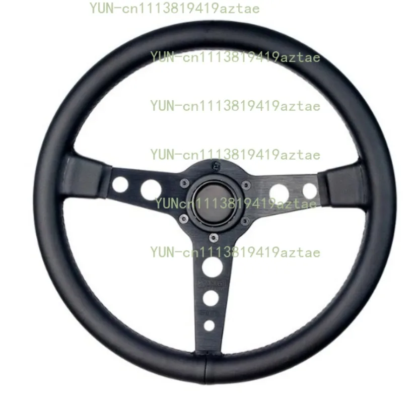350mm Steering Wheel Black Suede Race Sport Tuning 14 Inch Universal 6-Bolt with Horn Button for Car Truck
