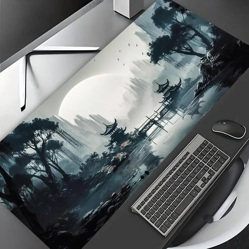 

XXL Large Gaming Mouse Pad, Landscape Design Pattern, Rubber Non-slip Table Pad, Stitched Edges, Perfect for Office and Gamers