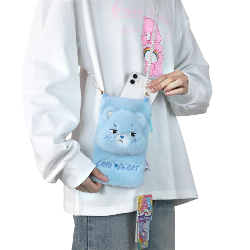 Care Bears-Bolso para teléfono de felpa con dibujos animados, bandolera para muñeca de peluche, monedero para niñas, bolsa de almacenamiento, regalo perfecto para vacaciones
