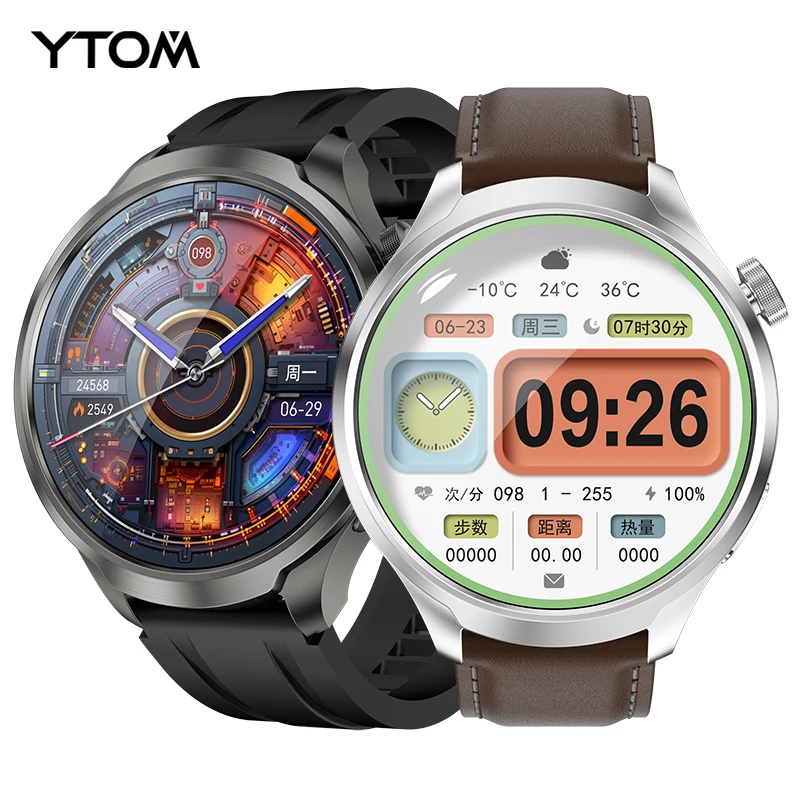 

YTOM Новинка DK69 1,85 дюйма круглые умные часы для бизнеса Смарт-часы IP67 водонепроницаемые спортивные часы BT звонки для мужчин и женщин