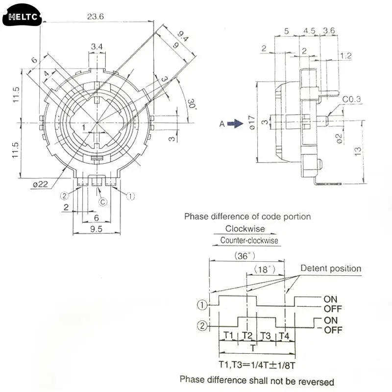 ALPS EC25 SRGP200200 Hollow Shaft Encoder 20 Positioning 10 Pulse Car Audio Volume Switch