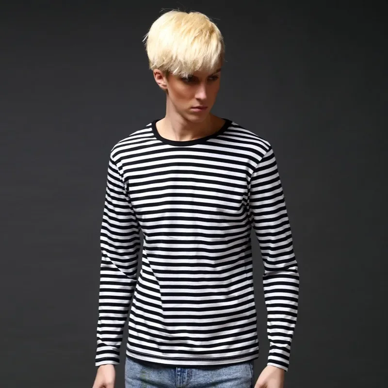 Hot Sale Adult Sailor's Striped Shirt New 100% Cotton Long Sleeve Mens and Womens Stripe T-Shirt Breton Top Telnyashka Tops