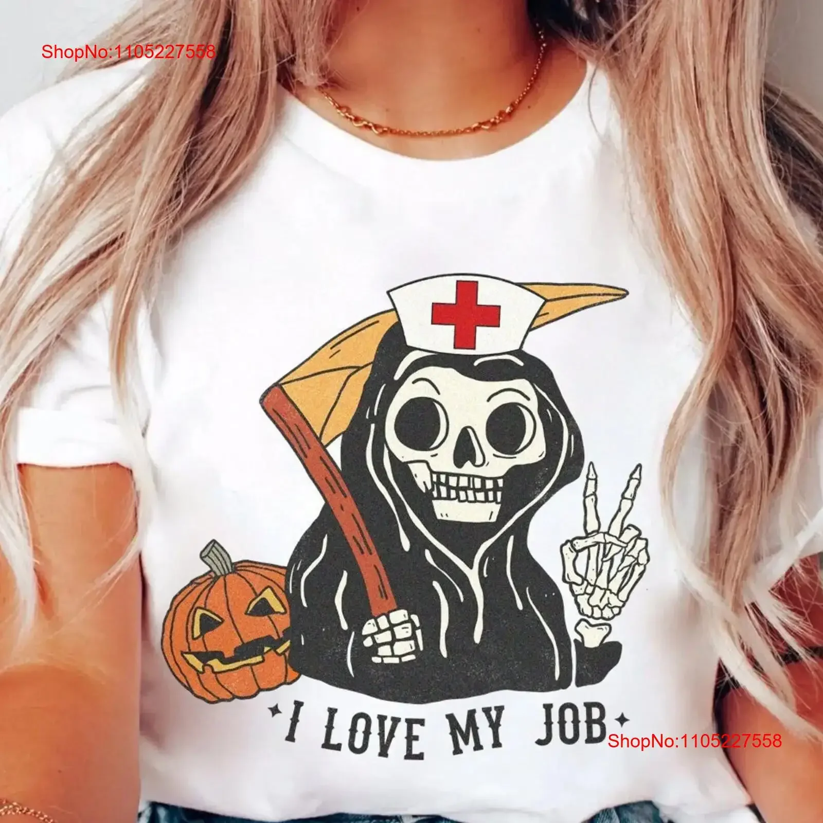 Funny Nurse Halloween T Shirt Skeleton Skull Spooky Fall Ghost Rn Lpn Icu Er Ed Night Shift Nursing School Party vintage