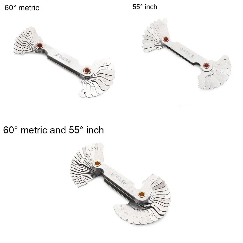 Cut Step 55/60 Degree Measuring Carbon Steel Thread Plug Gauge Screw Pitch Center Measurement Gear Tooth Gauges