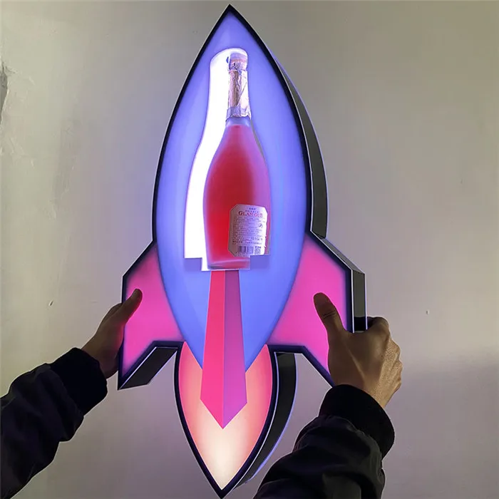 

Glorifier Carrier Rocket NEON SIGN Led Bottle Presenter Missile Night Lights with RGB Color-Changing Motion Sensor