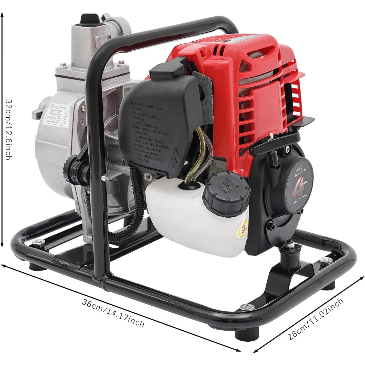 

4-stroke Gasoline-powered Water Transfer Pump, 1-inch High-pressure Irrigation Water Transfer Pump, Gas Water Pump Trash Pump