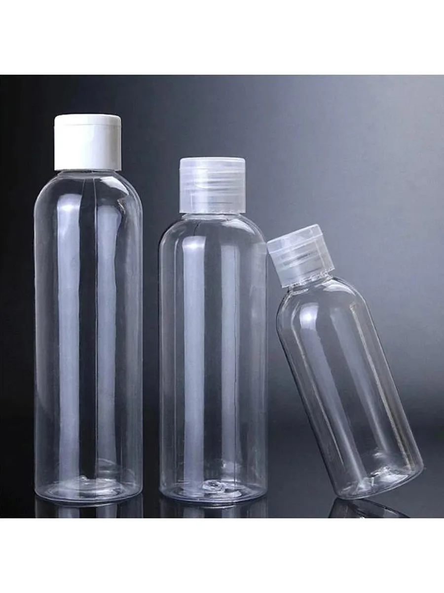 30pcs/lot 5-120ml Plastic Squeeze Bottle with Flip Cap PET Lotion Shampoo Bottle Empty Cosmetic Sample Container Travel