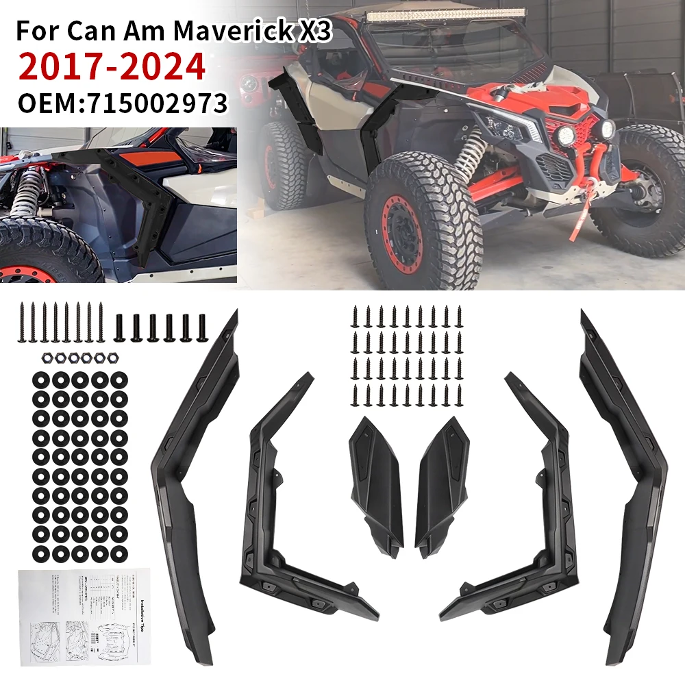 Super Extended Fender Flares For Can-Am Maverick X3 1000 Max R RR 4x4 XRC Turbo 2017-2024 715002973 UTV Accessories Mud Guard