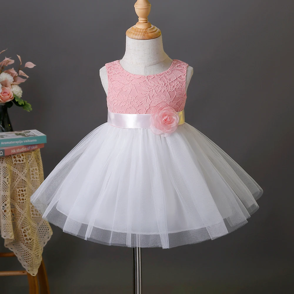 New product for infants and children, girls' summer style sleeveless patchwork mesh dress
