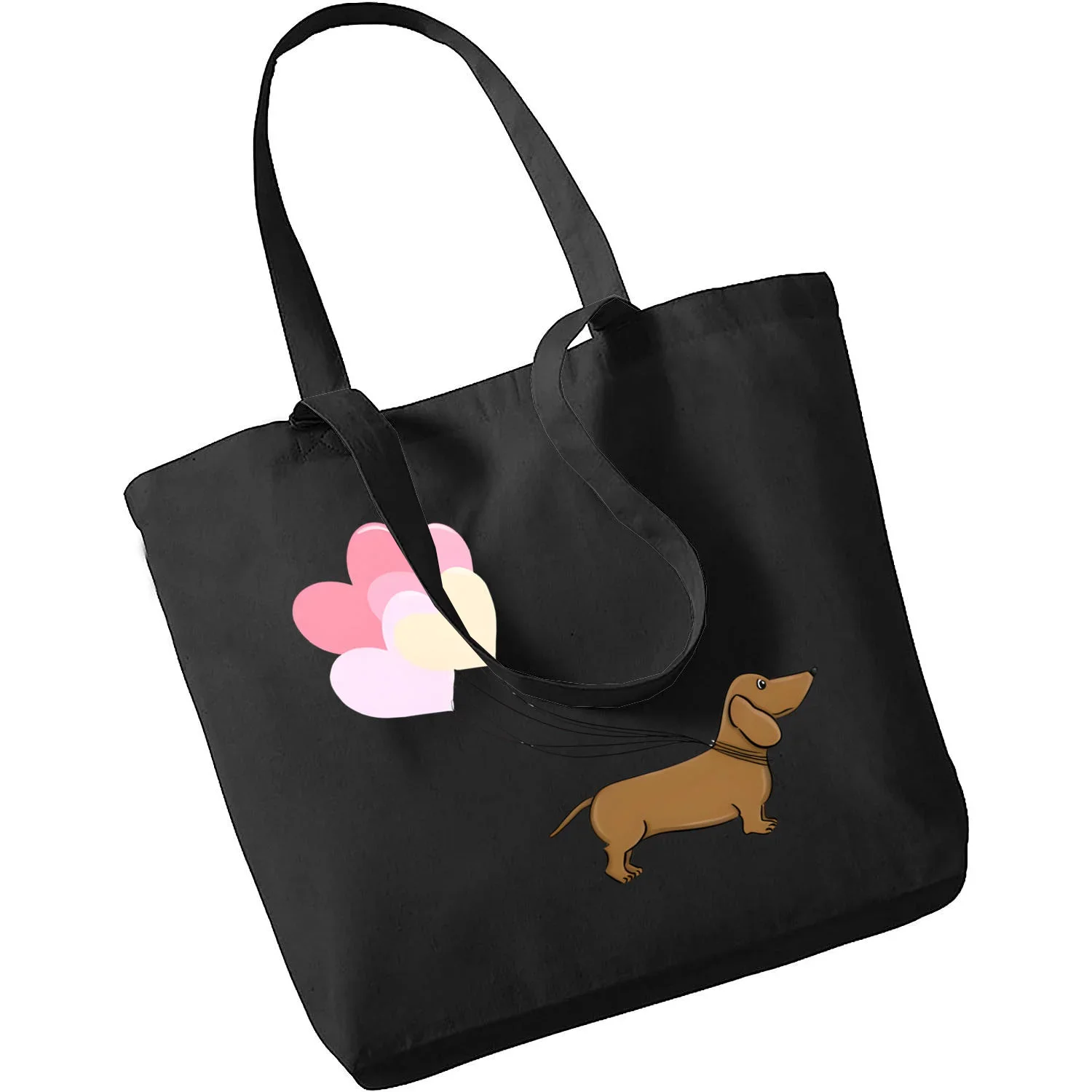 Ladies Shoulder Bags Dachshund Teckel Funny Cute Dog Animal Casual Foldable Shopping Bag Linen Bag Outdoor Beach Bag