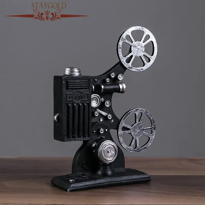 Staygold Retro Film Projector Model Cinema Shooting Decoration Resin Crafts Nostalgic Props Living Room Decoration