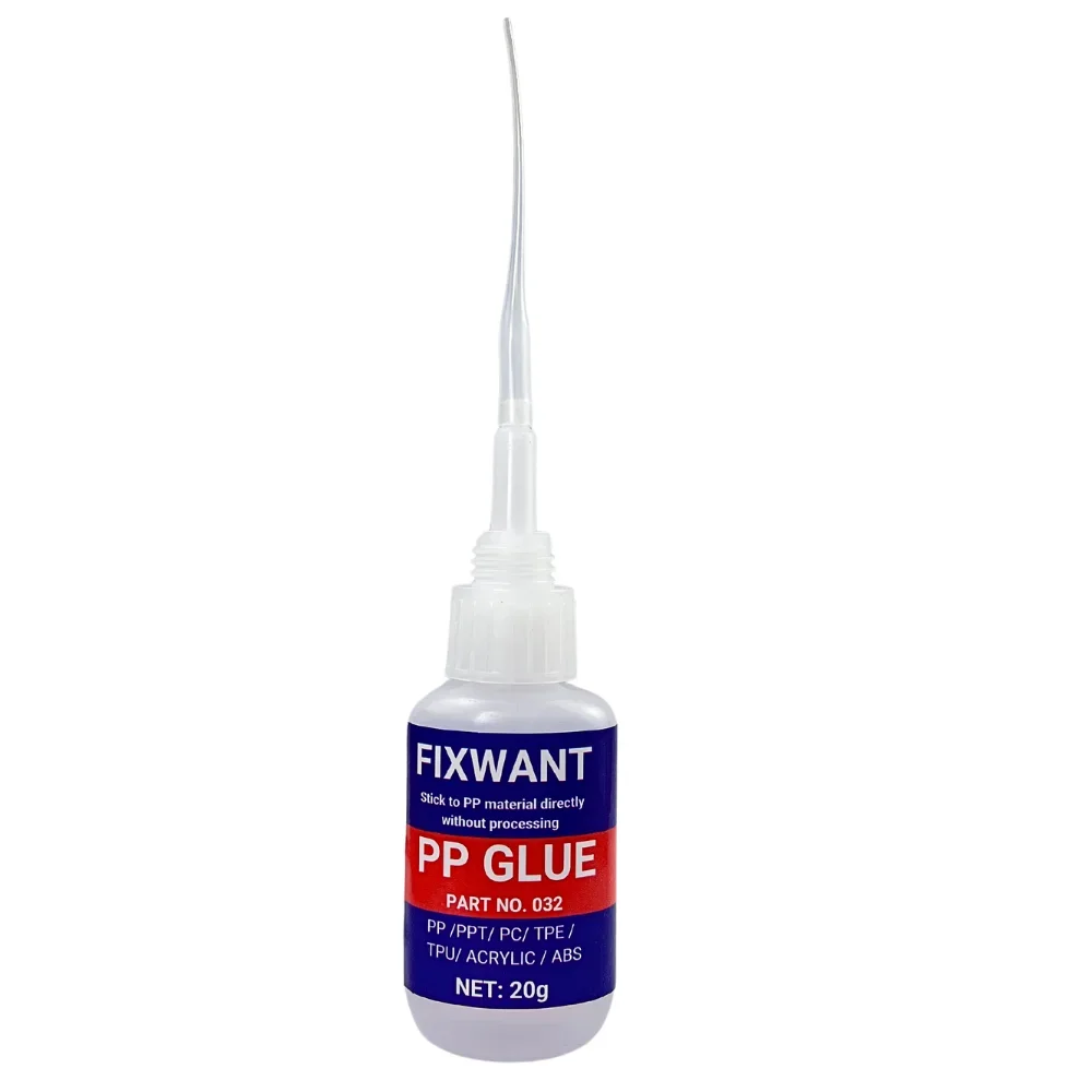 FIXWANT PP/ PPT/ PC/ TPE/ TPU/ ACRYLIC/ ABS Electronic Components Metal Adhesive Fast Instant Super Glue for Plastic 20g