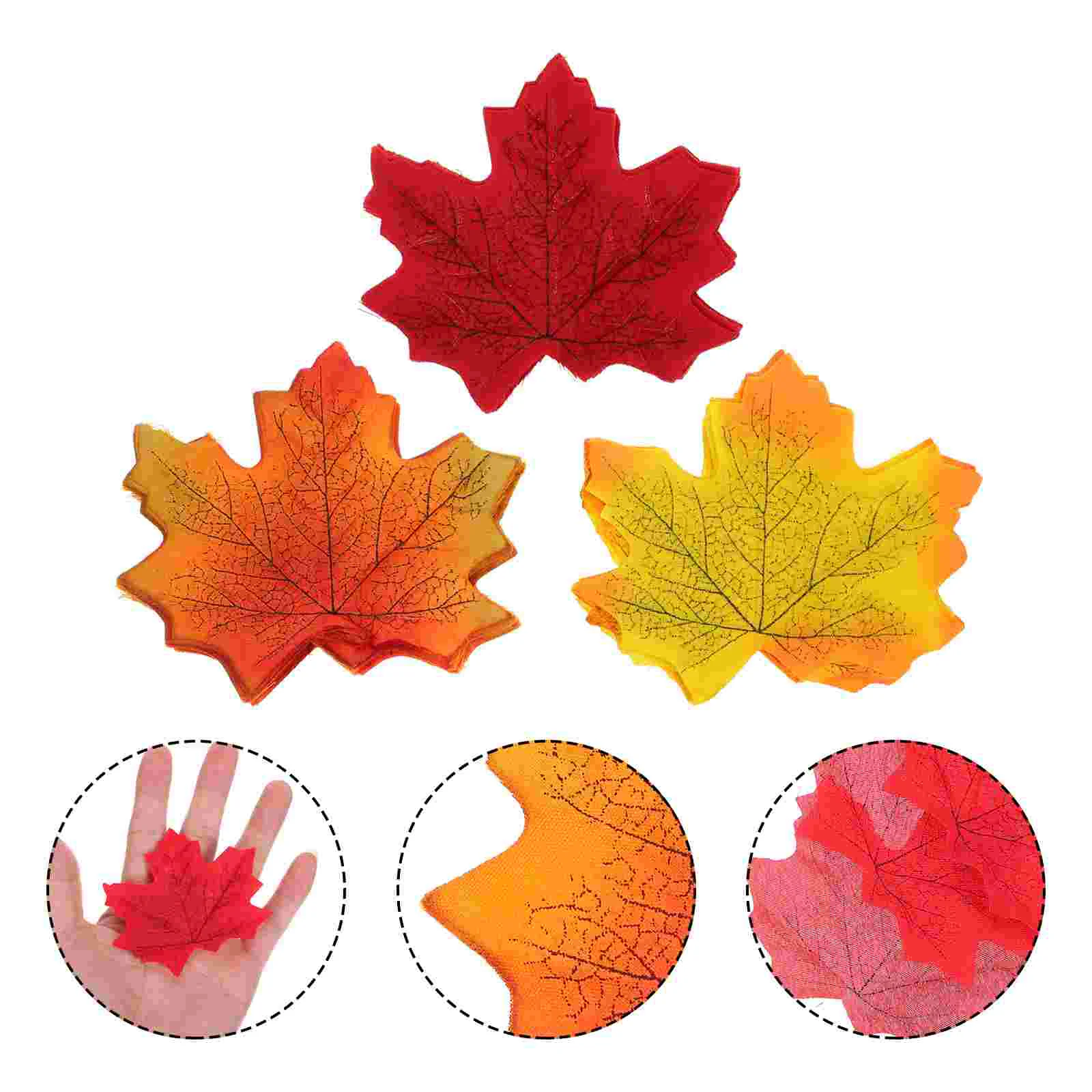 

150 Pcs Maple Leaf Decoration Fake Leaves Decorations Different Colors Fall for Crafts Room Red Polyester Artificial