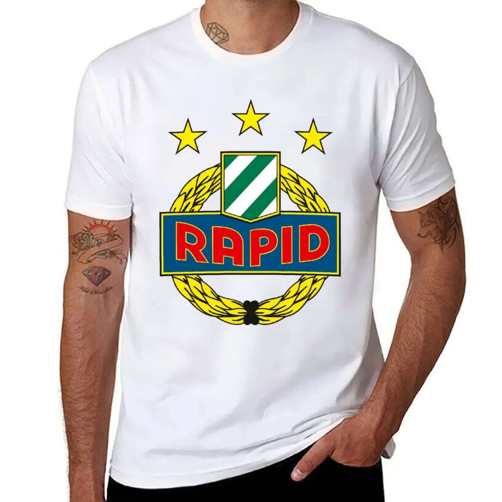 

RAPID WIEN FOOTBALL CLUB T-Shirt cotton t shirts man 100% t shirts designer T-Shirt