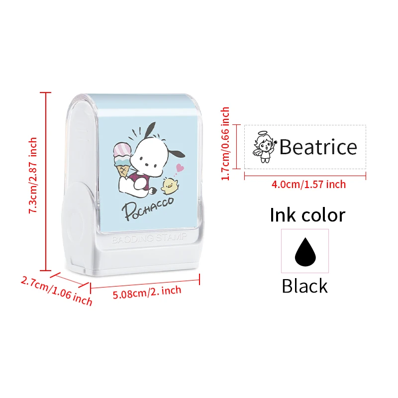 Aangepaste Pochacco naamstempel – wasbare inkt Duurzame, duurzame labels. Perfect voor het markeren van kleding, schoolbenodigdheden, feestcadeau