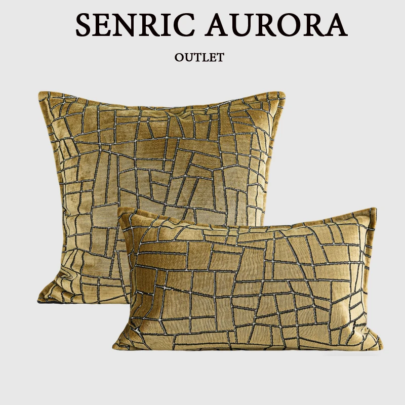 

Classic Metallic Gold Velvet Cushion Cover Extravagant Luxury Throw Pillow Case For Home Living Room Sofa Bed