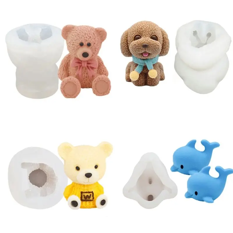 Ice Cube Maker 3D Bear Dolphin Silicone Chocolate Mold DIY Drink