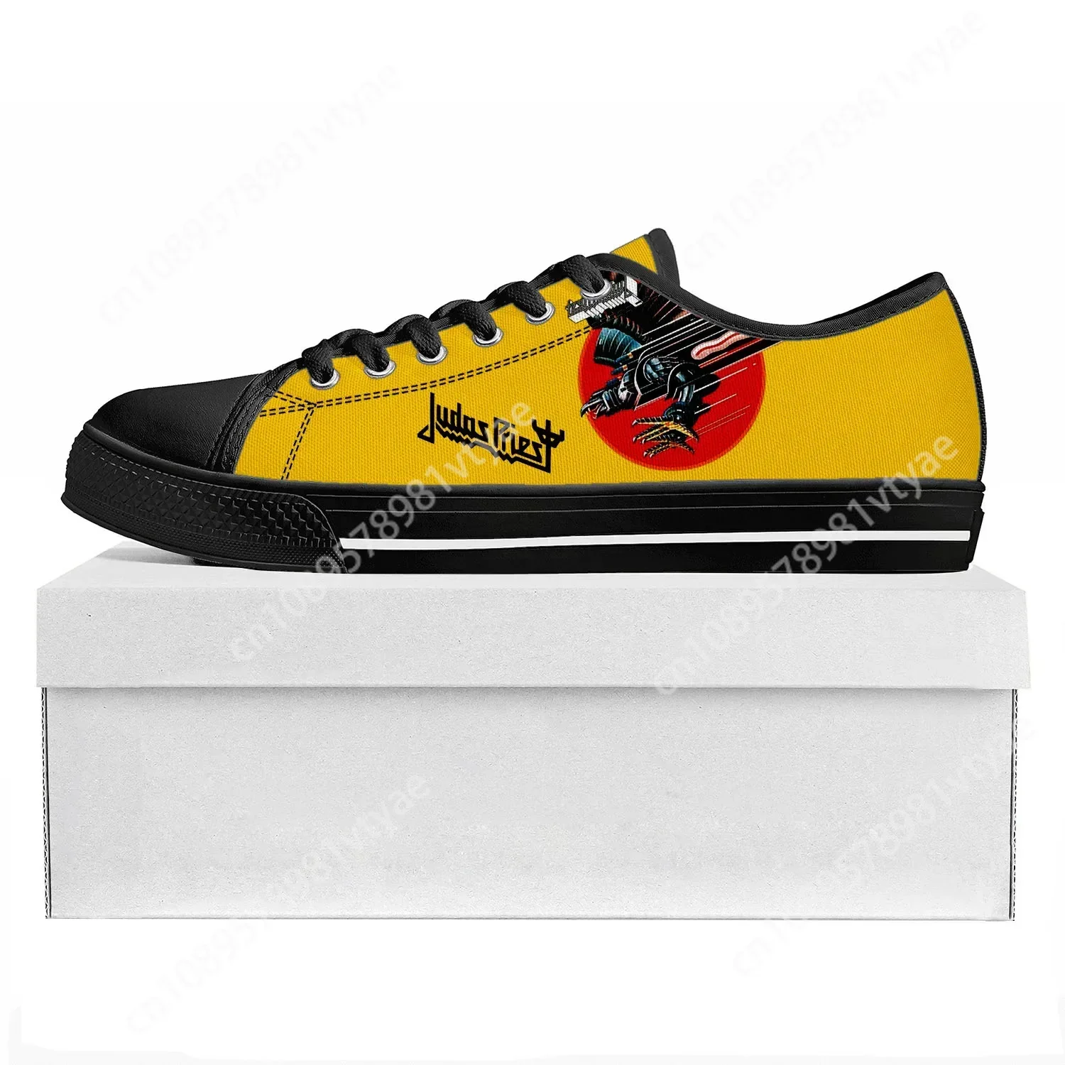 

Judas Priest Heavy Metal Rock Band Low Top High Quality Sneakers Mens Womens Teenager Canvas Sneaker Couple Shoes Custom Shoe