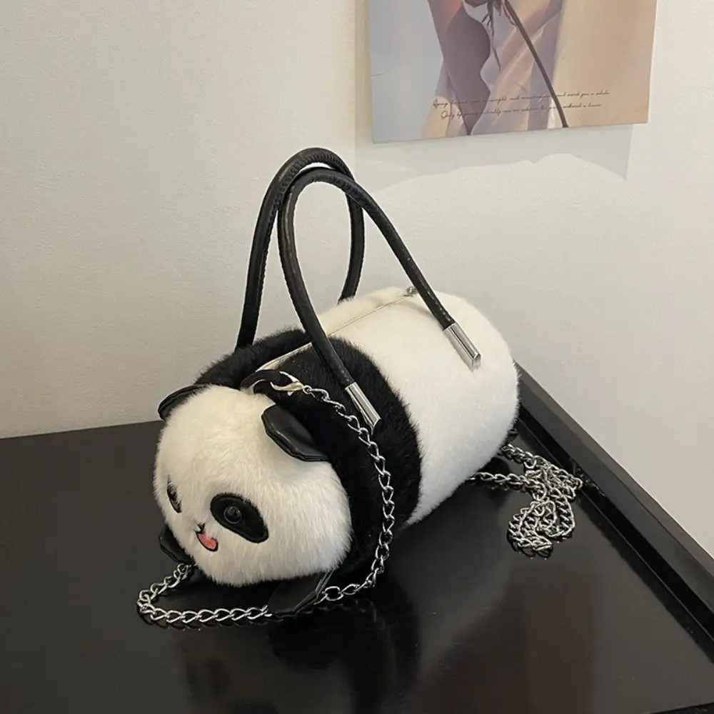 

Sweet Animal Panda Plush Bag Sheep Large Capacity Crossbody Bag Chain Doll Bag Shoulder Bag Girl