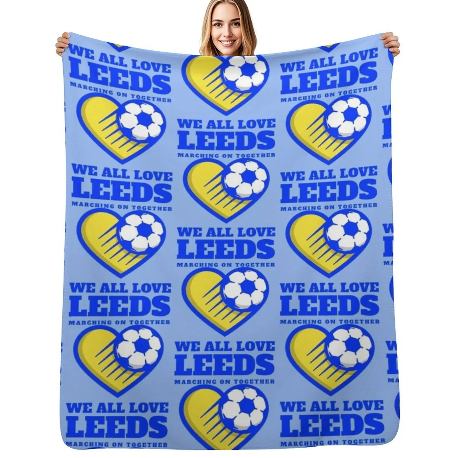 

BLU WE ALL LOVE LEEDS Throw Blanket For Baby Soft blankets ands Custom Blankets