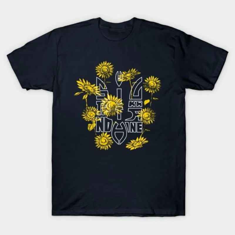 

Men’s Graphic T-Shirt Yellow Sunflower Print Abstract Geometric Letters Retro Artistic Streetwear Vintage Casual Aesthetic Top